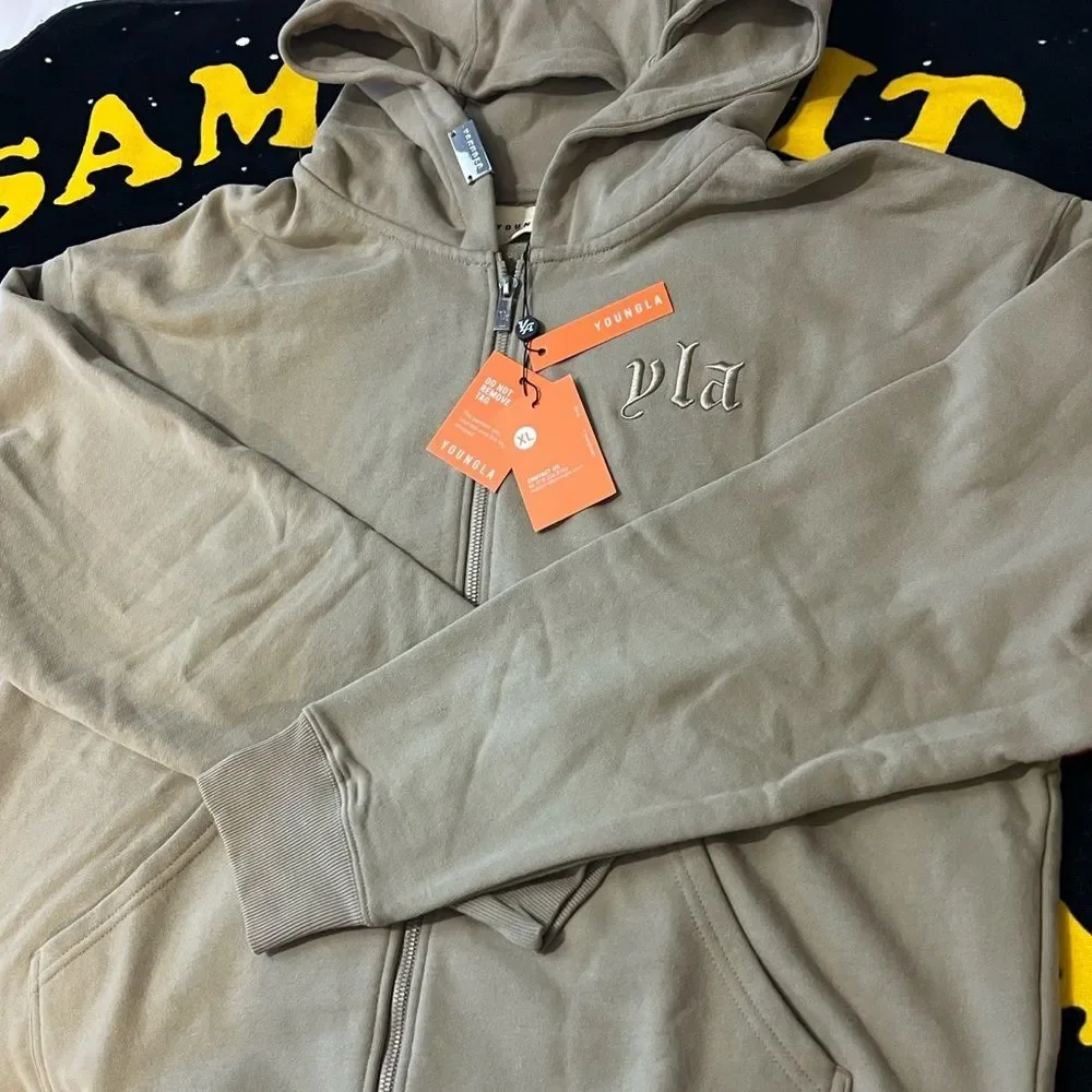 5066 YoungLA Men's Zip Up Sweater